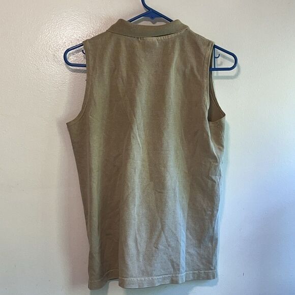 EXCELLENT CONDITION VINTAGE WOMEN’S MEDIUM SLEEVELESS COLLARED COTTON TOP - Picture 4 of 6
